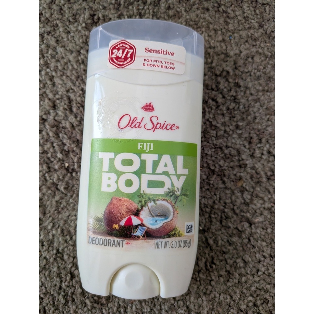 Old Spice Men Deodorant Total Body, Fiji Scent, New Sealed Aluminum Free 3.0 Oz.